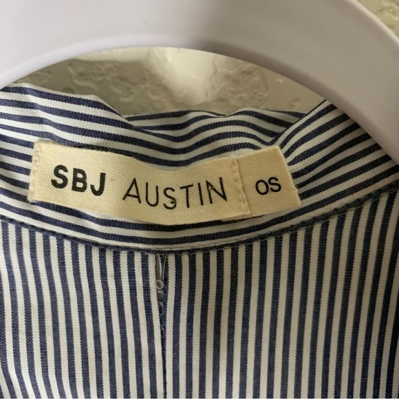 SBJ Austin Womens 100% cotton stripe button front midi dress OS - Picture 7 of 10